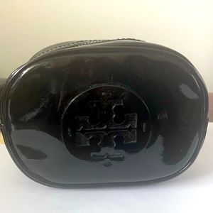 Tory Burch small black patent cosmetic bag.  Good used condition.